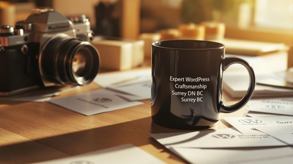 Web developer customizing a WordPress theme with a Surrey business's branding